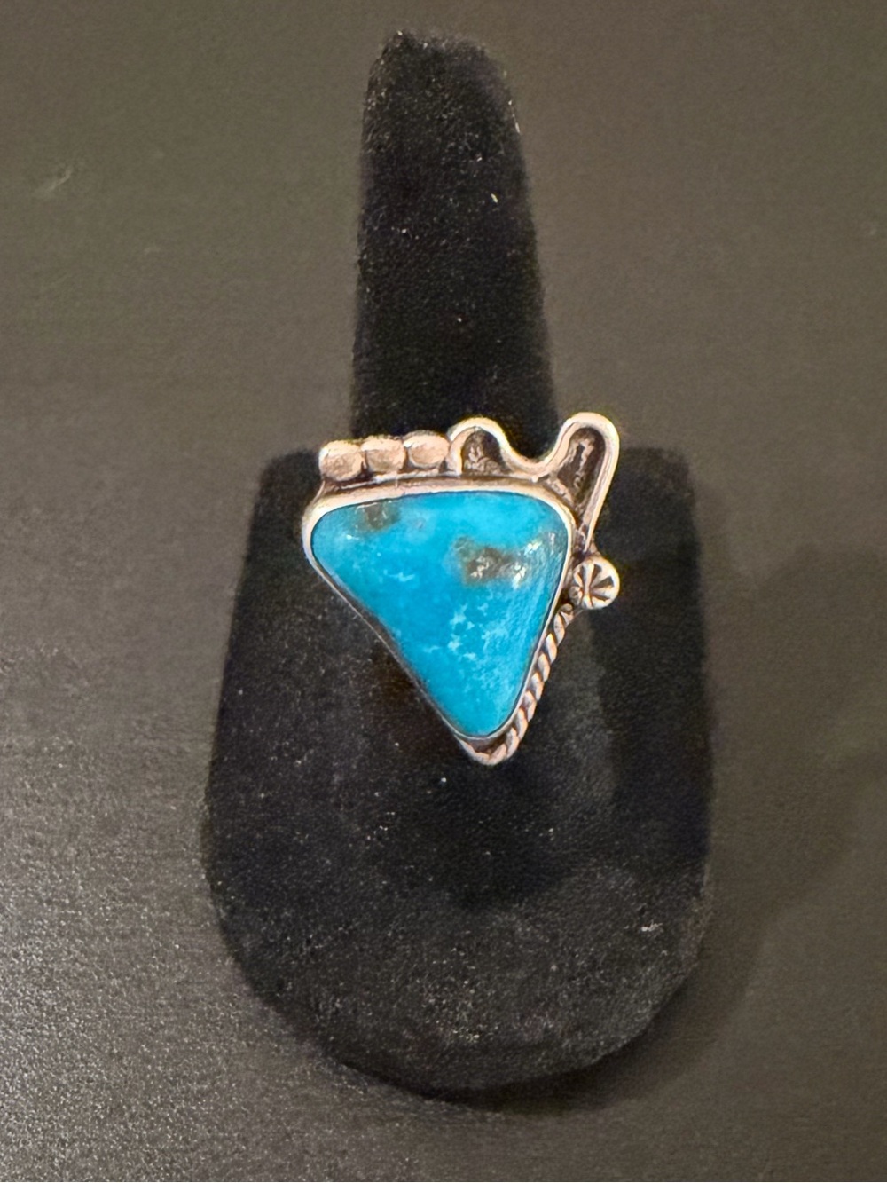 Silver Ring Handmade With Bisbee Turquoise Size 5